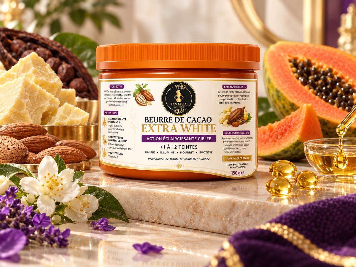 Beurre de Cacao Extra White – Soin Unifiant & le Gel Douche Lait à la Cerise